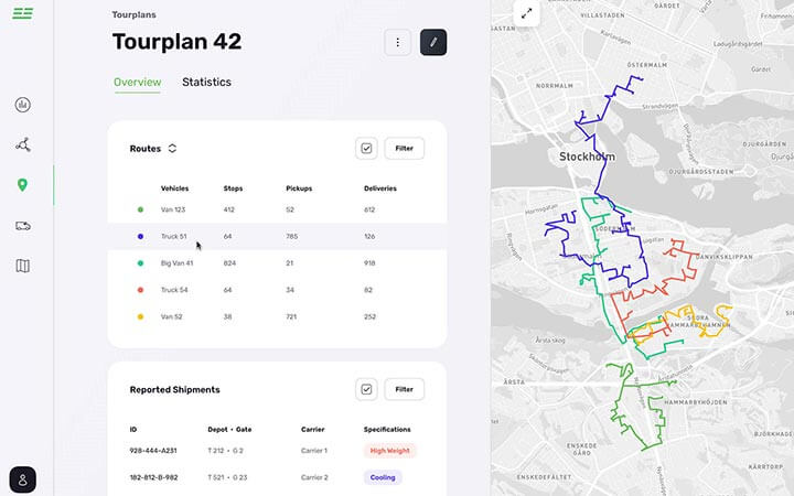 A screenshot of the greenplan web application